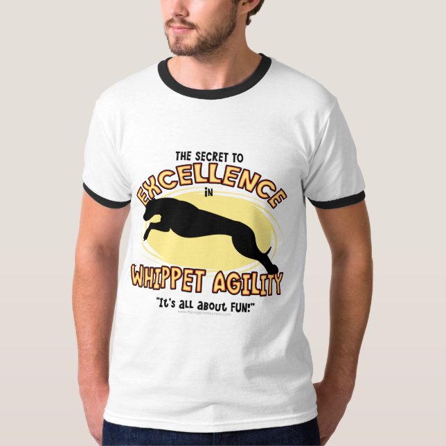 TShirt för AgilityWhippet Ringer T Shirt (Framsida)