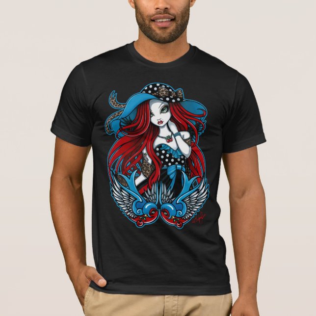 TShirt för ängel för tatuering för svala för Emma Tee (Framsida)