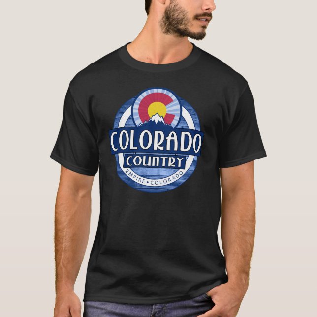 Tshirt för Colorado landsvart T Shirt (Framsida)
