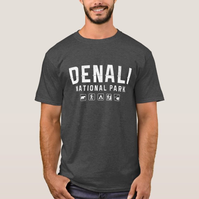 Tshirt för Denali nationalpark (Alaska) - mörk T Shirt (Framsida)