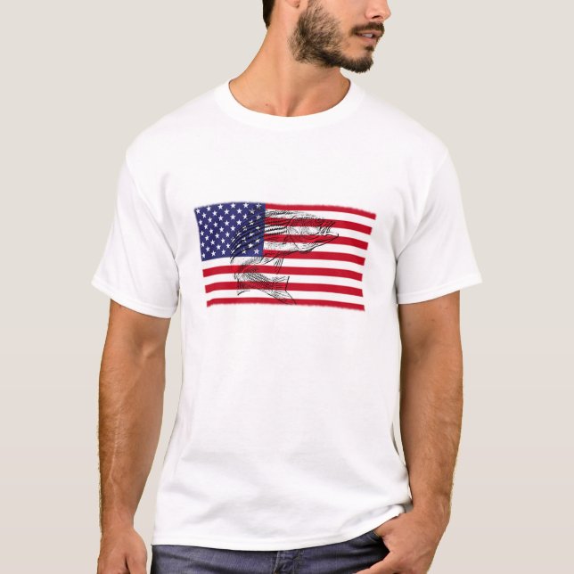 Tshirt för Fishmania patriotStriper Tee (Framsida)