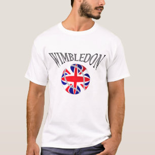 Tshirt för flagga för Wimbledon tennisUK T-shirt