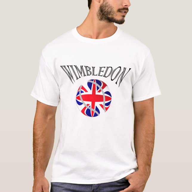 Tshirt för flagga för Wimbledon tennisUK Tröja (Framsida)