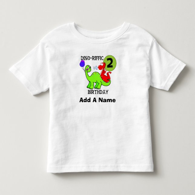 Tshirt för födelsedag för personligDinosaur 2nd T Shirt (Framsida)