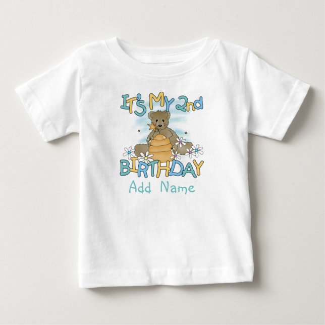 Tshirt för födelsedag för personlighonungbjörn 2nd t-shirt (Framsida)