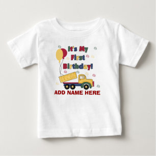 Tshirt för födelsedag för personliglastbil 1st tee shirt