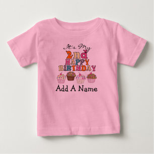 Tshirt för födelsedag för personligmuffins 2nd tee shirt