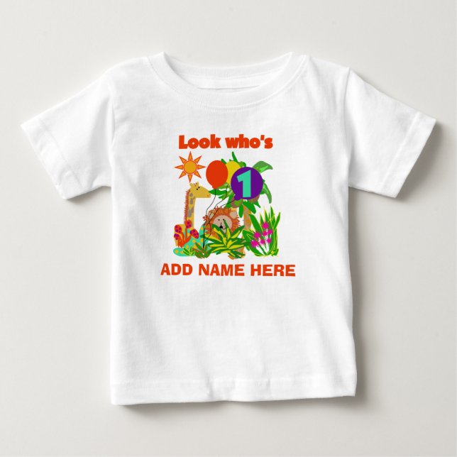 Tshirt för födelsedag för personligSafari 1st Tee (Framsida)