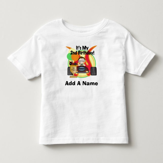 Tshirt för födelsedag för personligtävla 2nd t-shirt (Framsida)