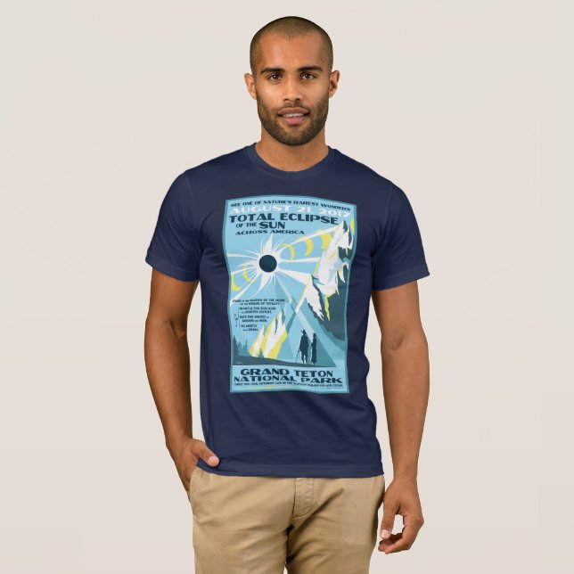 Tshirt för förmörkelse för storslagen Teton Tee (Hel framsida)