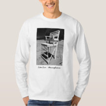 TShirt för foto för strandlivräddarestol svartvit