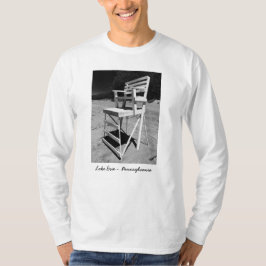 TShirt för foto för strandlivräddarestol svartvit T Shirt