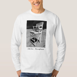 TShirt för foto för strandlivräddarestol svartvit T Shirt