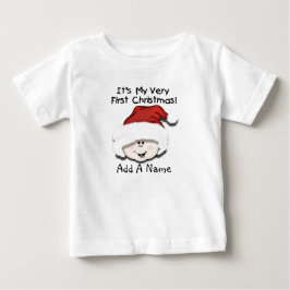 Tshirt för jul för personligvitbaby 1st t-shirt