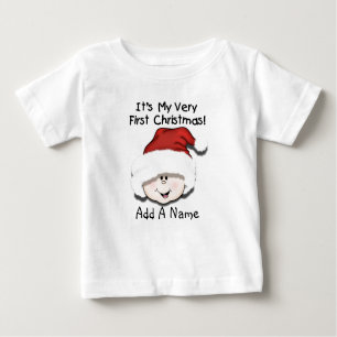 Tshirt för jul för personligvitbaby 1st t-shirt