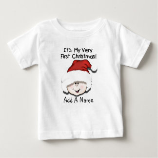 Tshirt för jul för personligvitbaby 1st t-shirt