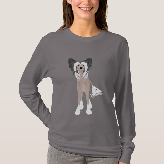 Tshirt för kinesiska Hund i Långärmad T Shirt (Framsida)