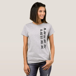 Tshirt för koordinater för GPS för Gallaudet T Shirt