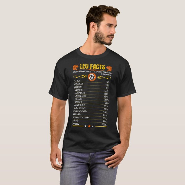 Tshirt för Leo faktumZodiac Tröja (Hel framsida)