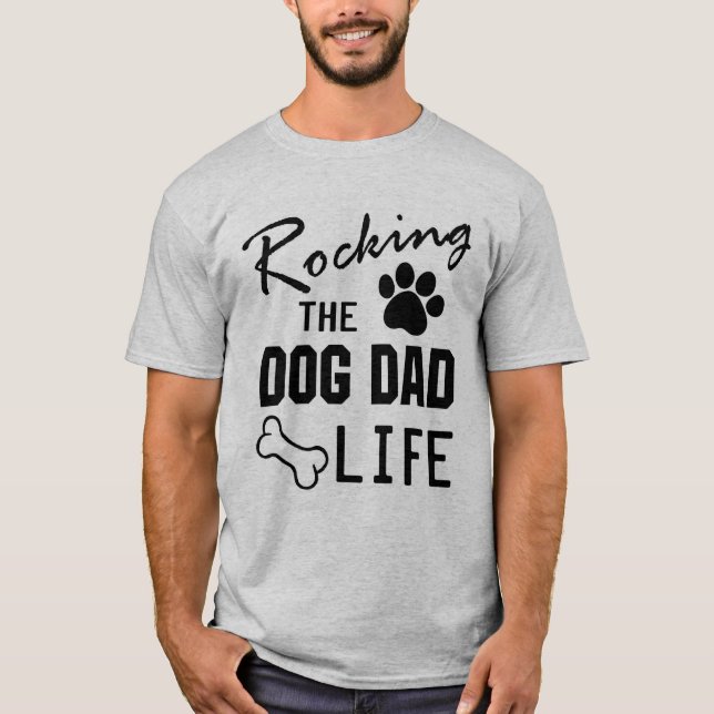Tshirt för liv för RockingThe hundpappa T Shirt (Framsida)