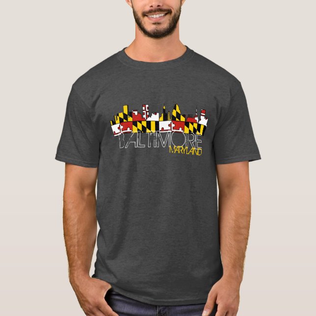 Tshirt för mörk för Baltimore Maryland Tröja (Framsida)