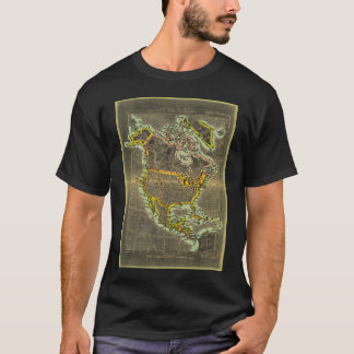 Tshirt för Nordamerika 19th århundradekarta Tee Shirt