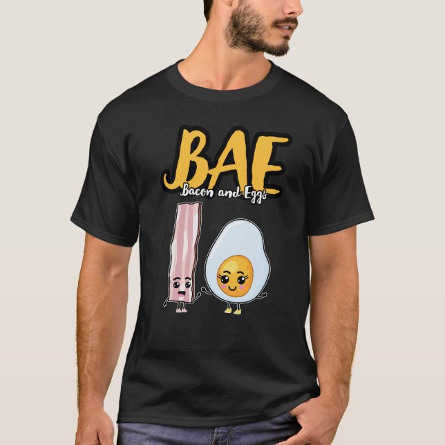 Tshirt för romantiker för BAE-bacon och för ägg T Shirt (Framsida)