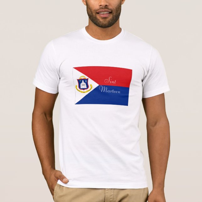 Tshirt för Sint Marteen St Martin flaggasouvenir Tröja (Framsida)