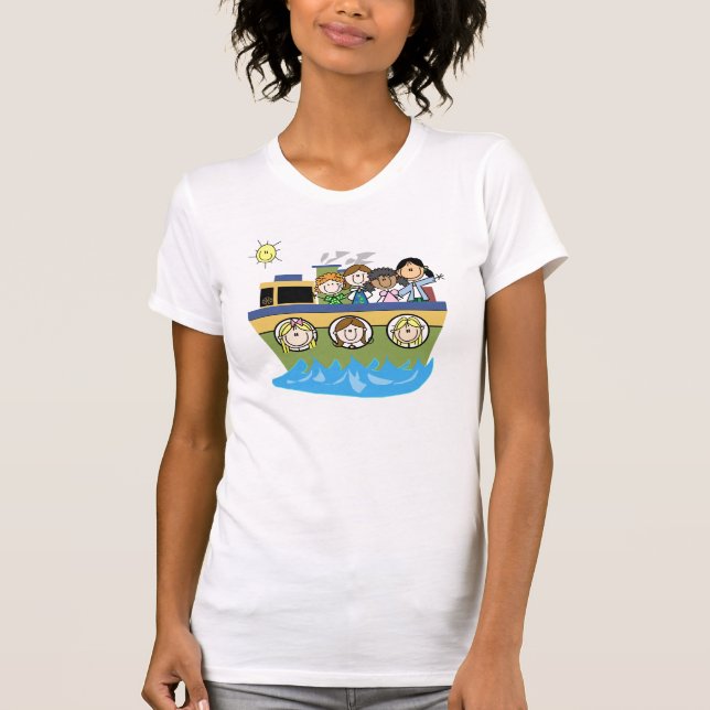 Tshirt för stick figurkryssningfrakt tee (Framsida)