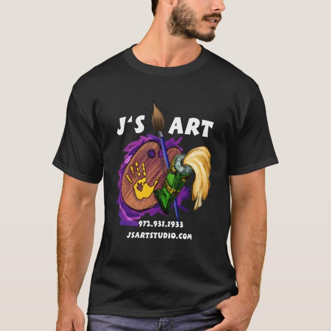 Tshirt för svart för Js konststudio Tröja (Framsida)