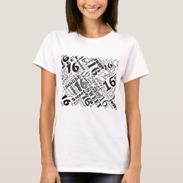 Tshirt för sweet sixteenBlack&White födelsedag T-shirt