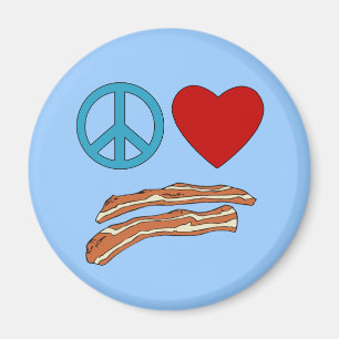 Tshirt för Symbology för fredkärlekbacon, mugg Magnet