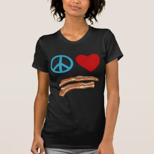 Tshirt för Symbology för fredkärlekbacon, mugg T-shirt