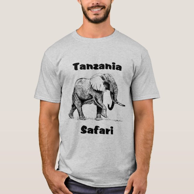Tshirt för Tanzania Safarielefant Tröja (Framsida)