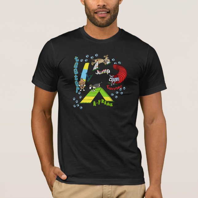 TShirt för tecknad hundAgilitymörk Tröja (Framsida)