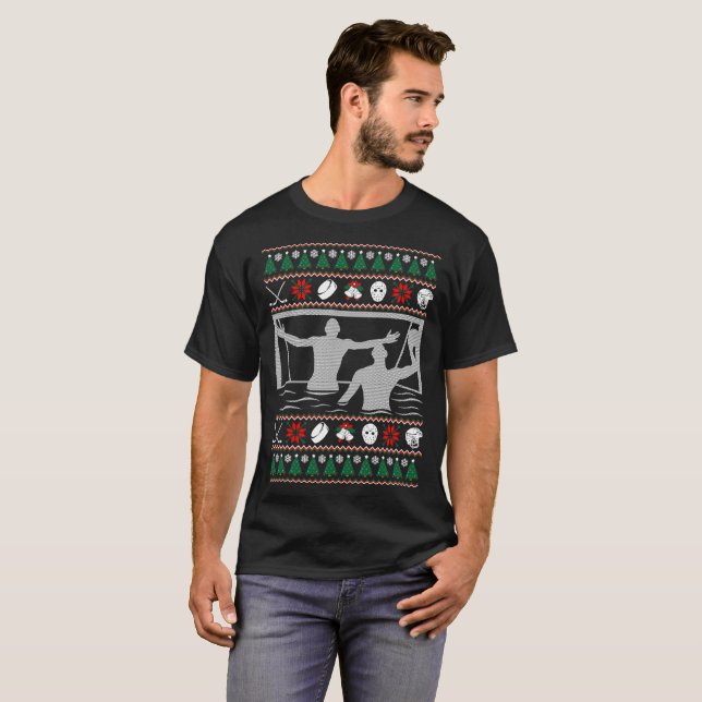 Tshirt för tröja för jul för vattenPolo ful (Hel framsida)