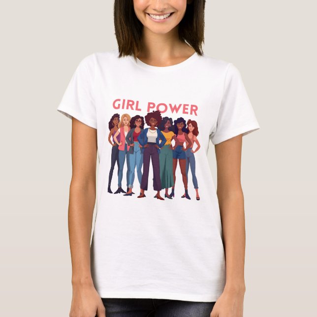 Tshirt Girl Power  T Shirt (Framsida)