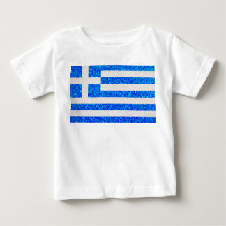 Tshirt glitter Grekland flagga baby T-shirt