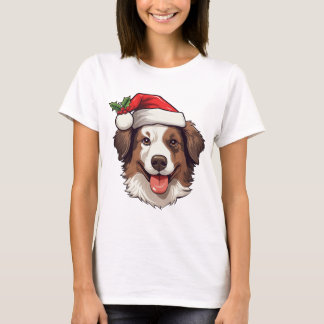 Tshirt jul Gräns Collie Brown vit T Shirt