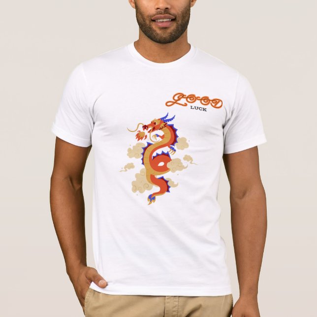 Tshirt Lucky Dragon: Lycka Tar Fart  T Shirt (Framsida)