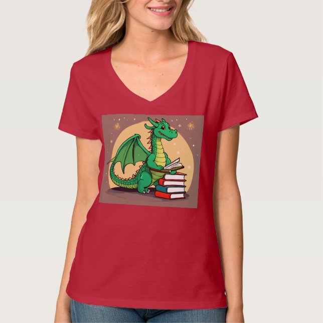 Tshirt med drake framför och lejon på baksidan t shirt (Framsida)