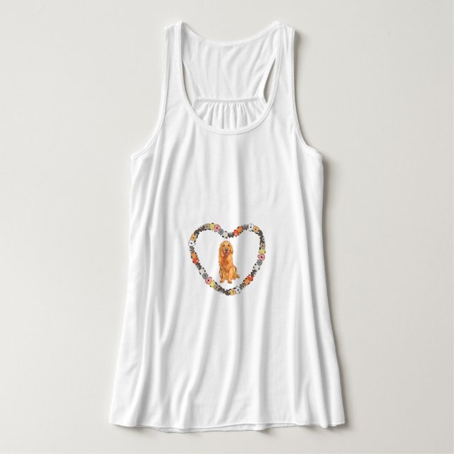 Tshirt med hund av fantastisk linne med racerback  (Design framsida)