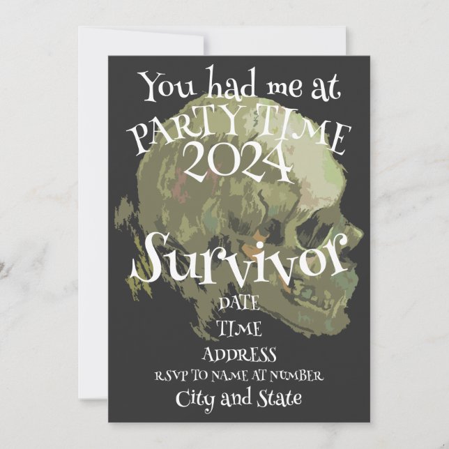 Tshirt Mugg Magnet 2024 Napkin Photo Poster Party Inbjudningar (Framsida)