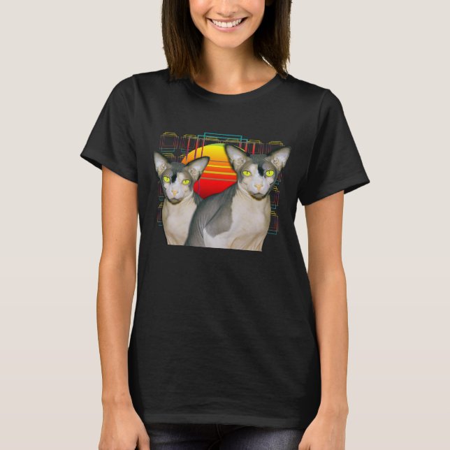 TShirt | Sphynx Cat Ninja Twillingars Crazy Cat De T-shirt (Framsida)
