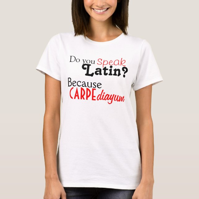 Tshirt: Talar du latin? Tee Shirt (Framsida)