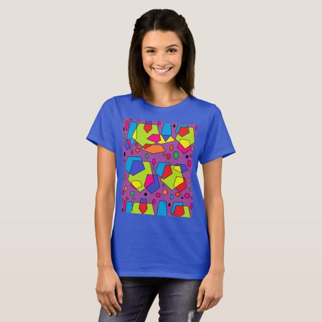 Tshirt top med stora färgader på den t shirt (Hel framsida)