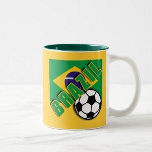 Tshirts för fläkt för BRASILIEN världsfotboll Två-Tonad Mugg
