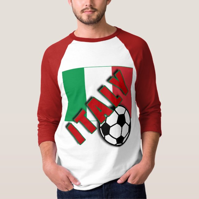 Tshirts för fläkt för ITALIENvärldsfotboll (Framsida)