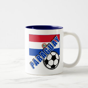 Tshirts för fläkt för PARAGUAY världsfotboll Två-Tonad Mugg