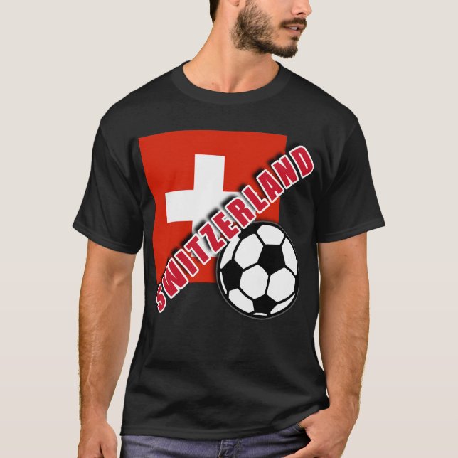 Tshirts för fläkt för SCHWEITZ världsfotboll (Framsida)